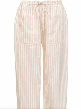 My Mum Made It Beige and White Striped Pants - Size S